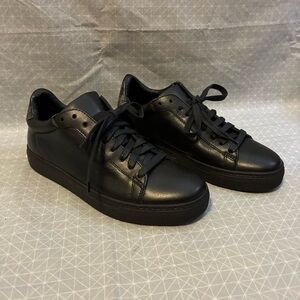 Stokton Italian Black Leather Sneakers 38